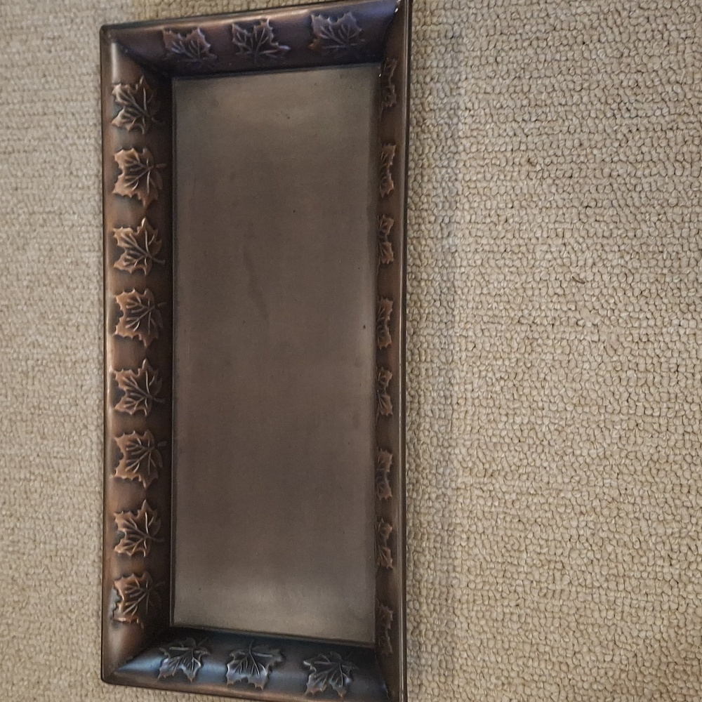 Essentials Bronze Leaf Pattern Vanity Tray
